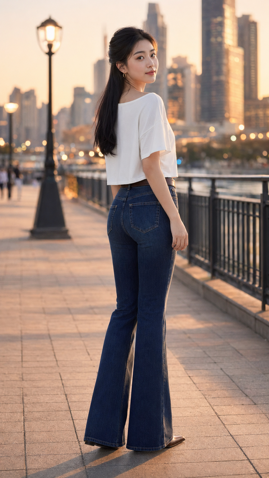 本集推薦單品：女神褲彈塑收腹喇叭牛仔顯瘦褲。